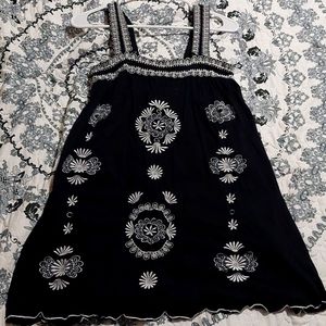Embroidered Black Dress